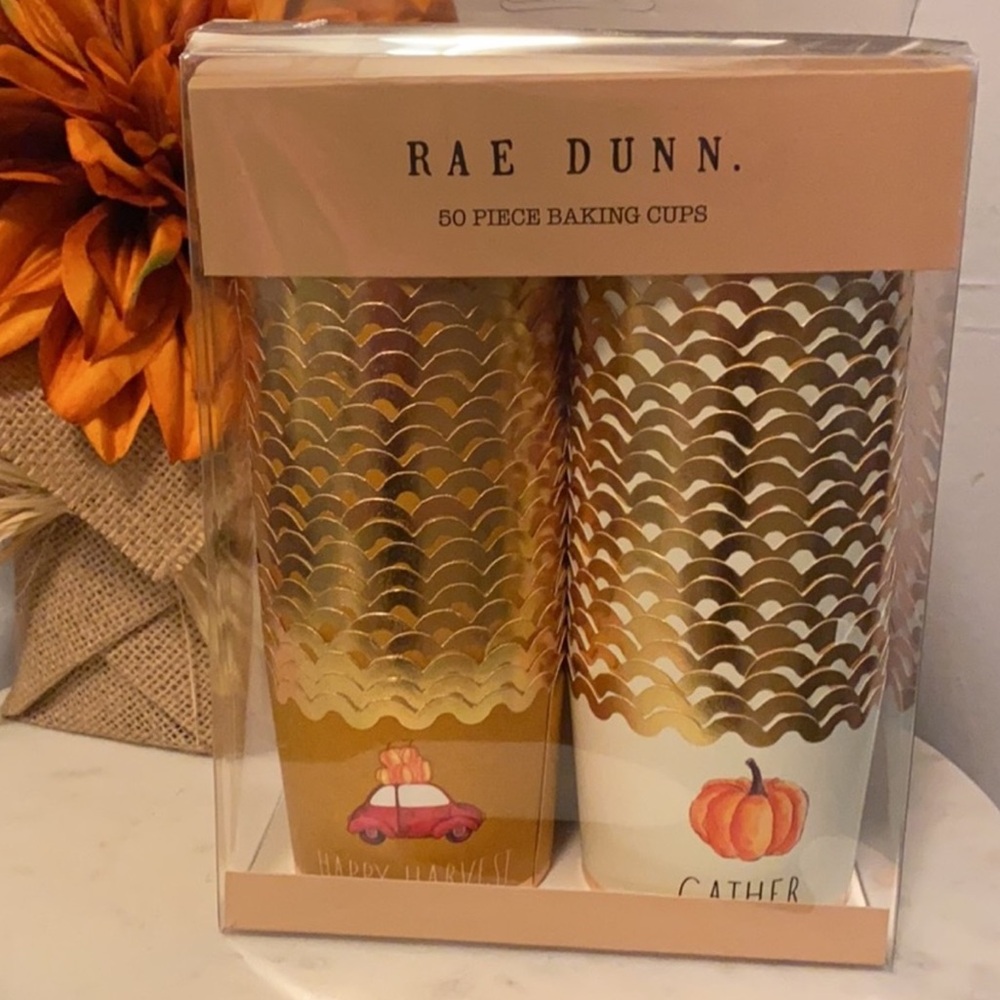 Rae Dunn‎ by Magenta, Happy Harvest & Gather Scalloped Baking Cups NWT